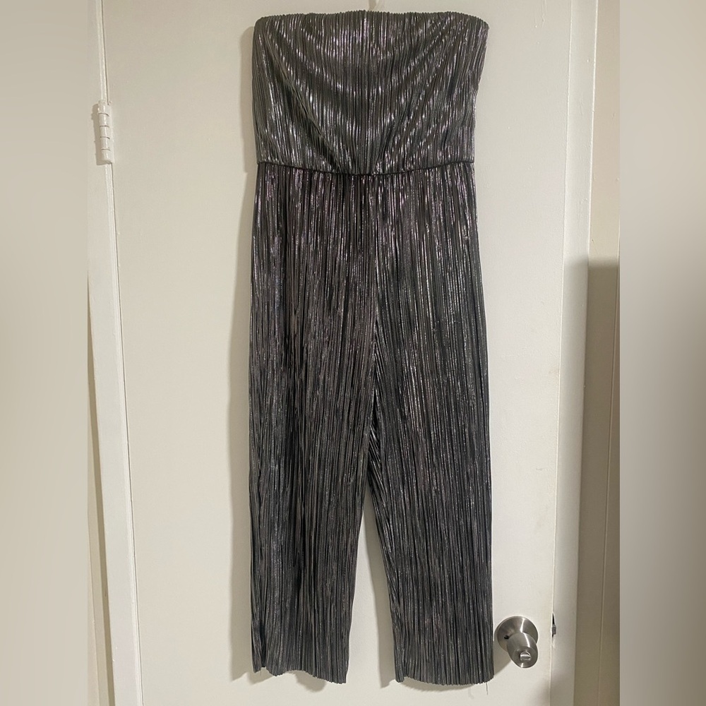 NEW- Wild fable Metallic Charcoal Pleated Jumpsuit Romper